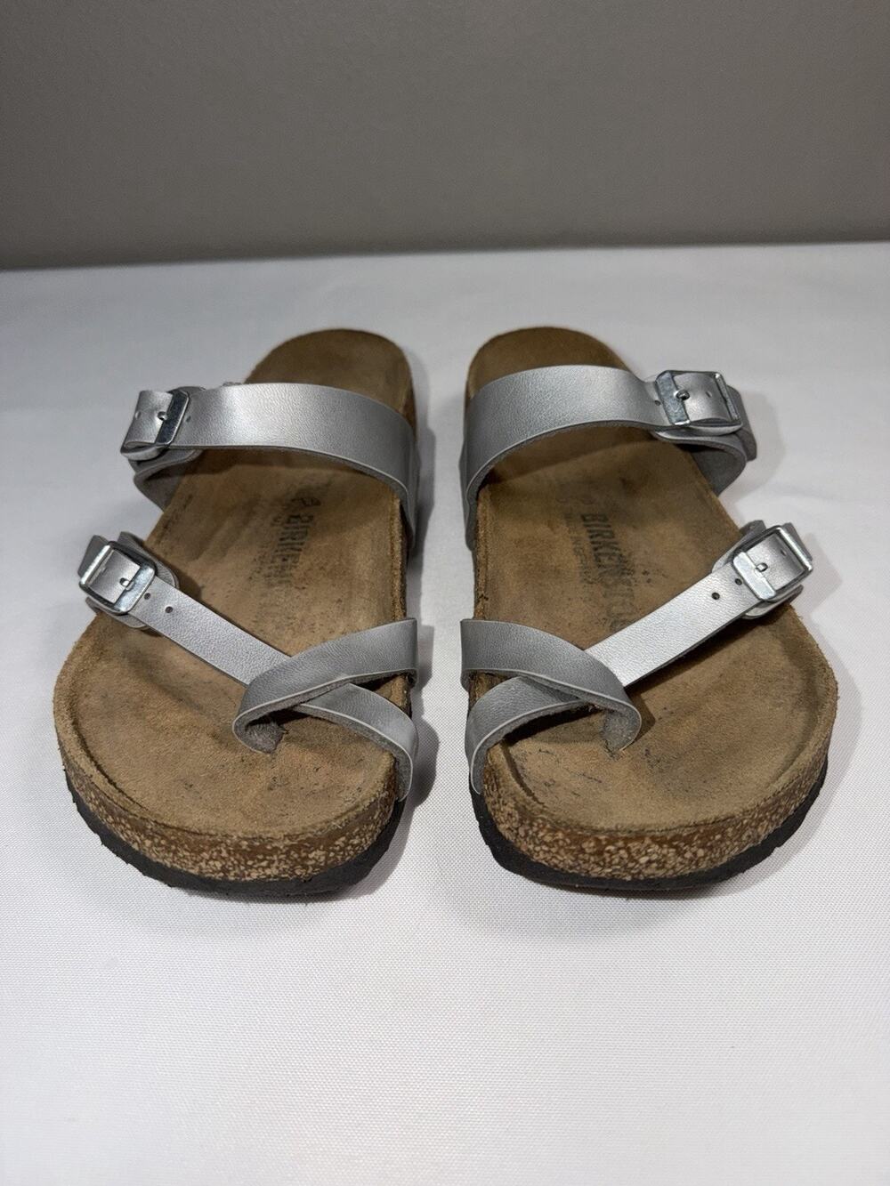 Birkenstock Mayari Womens Sandals EU 37 / US 7 Silver Leather Comfort Footbed
